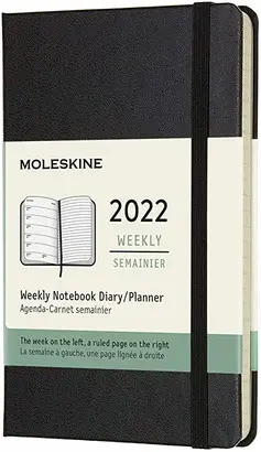 MOLESKINE CLASSIC - PLANIFICADOR SEMANAL PARA 12 MESES 2021, TAPA DURA, BOLSILLO (3,5 X 5,5), COLOR NEGRO