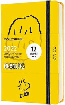 MOLESKINE EDICIÓN LIMITADA 12 MESES PEANUTS PLANIFICADOR DIARIO, TAPA DURA, BOLSILLO (3.5 X 5.5), AMARILLO
