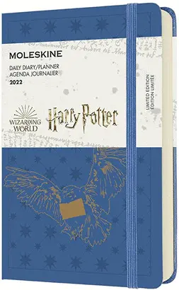 MOLESKINE EDICIÓN LIMITADA 12 MESES HARRY POTTER PLANIFICADOR DIARIO, TAPA DURA, BOLSILLO (3.5 X 5.5), AMBERES AZUL