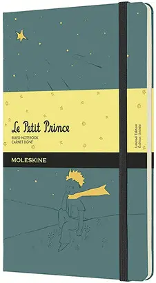 MOLESKINE EDICIÓN LIMITADA PETIT PRINCE CUADERNO DE TAPA DURA, BOLSILLO (3.5 X 5.5), REGLAS/FORRADOS, NO ME OLVIDA, AZUL, 192 PÁGINAS