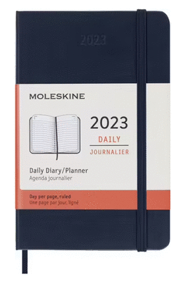 MOLESKINE 2023 12M DAILY PK SAP.BLUE HARD, POCKET 9X14