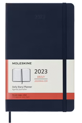 MOLESKINE 2023 12M DAILY LG SAP.BLUE HARD, COVER HARD,SIZE LARGE 13X21