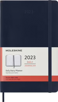 MOLESKINE 2023 12M DAILY LG SAP.BLUE SOFT, COVER SOFT, SIZE LARGE 13X21