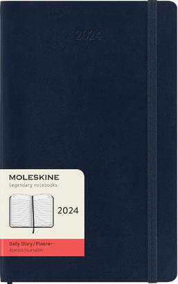 MOLESKINE 2024 DAILY PLANNER, 12M, LARGE, SAPPHIRE BLUE, HARD COVER (5 X 8.25)