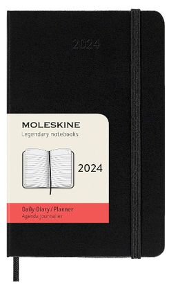 MOLESKINE 2024 DAILY PLANNER, 12M, POCKET, BLACK, HARD COVER (3.5 X 5.5)