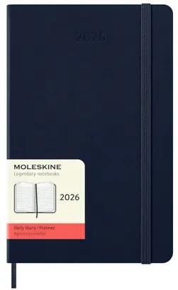 MOLESKINE CLASSIC 12 MONTH 2026 DAILY PLANNER, HARD COVER, LARGE (5 X 8.25), SAPPHIRE BLUE, 400 PAGES
