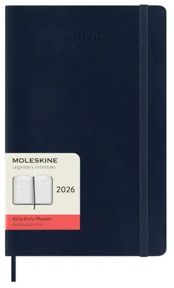 MOLESKINE CLASSIC 12 MONTH 2026 DAILY PLANNER, SOFT COVER, LARGE (5 X 8.25), SAPPHIRE BLUE, 400 PAGES