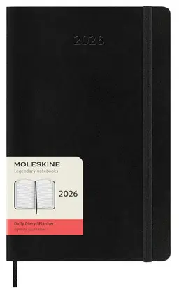MOLESKINE CLASSIC 12 MONTH 2026 DAILY PLANNER, SOFT COVER, LARGE (5 X 8.25), BLACK, 400 PAGES