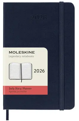 MOLESKINE CLASSIC 12 MONTH 2026 DAILY PLANNER, HARD COVER, POCKET (3.5 X 5.5), SAPPHIRE BLUE, 400 PAGES