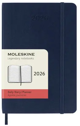 MOLESKINE CLASSIC 12 MONTH 2026 DAILY PLANNER, SOFT COVER, POCKET (3.5 X 5.5), SAPPHIRE BLUE, 400 PAGES