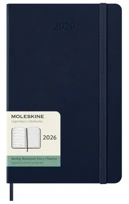 MOLESKINE CLASSIC 12 MONTH 2026 WEEKLY PLANNER, HARD COVER, LARGE (5 X 8.25), SAPPHIRE BLUE, 144 PAGES