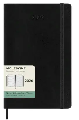 MOLESKINE CLASSIC 12 MONTH 2026 WEEKLY PLANNER, SOFT COVER, LARGE (5 X 8.25), BLACK, 144 PAGES