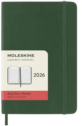MOLESKINE CLASSIC 12 MONTH 2026 DAILY PLANNER, SOFT COVER, POCKET (3.5 X 5.5), MYRTLE GREEN, 400 PAGES