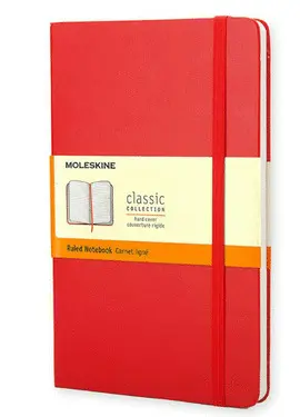 MOLESKINE CLASSIC NOTEBOOK, LARGE, DOTTED, RED SCARLET, HARD COVER (5 X 8.25)