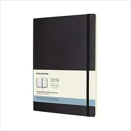 12M MONTHLY XLARGE BLACK SOFT COVER 2019 (DSB12MN4Y19)
