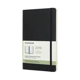 12M WEEKLY HORIZONTAL LARGE BLACK HARD COVER 2019 (DHB12WH3Y19)
