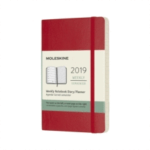 12M WEEKLY NOTEBOOK POCKET SCARLET RED SOFT COVER 2019 (DSF212WN2Y
