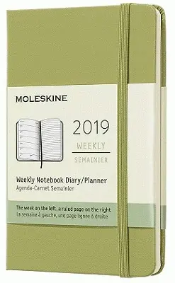 12M DAILY LARGE LICHEN GREEN HARD COVER 2019 (DHK2512DC3Y19)
