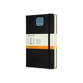 MOLESKINE NOTEBOOK, EXPANDED LARGE, RULED, BLACK, HARD COVER (5 X 8.25)