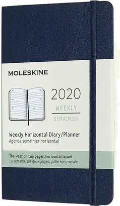 12M WEEKLY HORIZONTAL POCKET SAPPHIRE BLUE SOFT COVER 2020