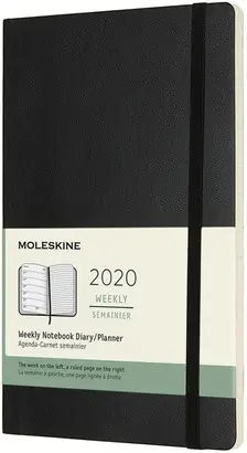 12M WEEKLY LARGE BLACK SOFT COVER 2020