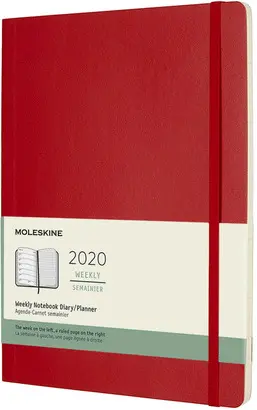 12M WEEKLY XLARGE SCARLET RED SOFT COVER 2020