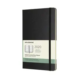 12M WEEKLY HORIZONTAL LARGE BLACK HARD COVER 2020