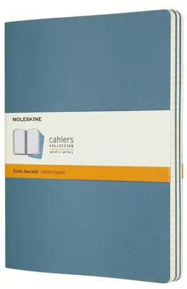 Moleskine Cahier Journal, Large, Ruled, Brisk Blue (8. 25 X 5)