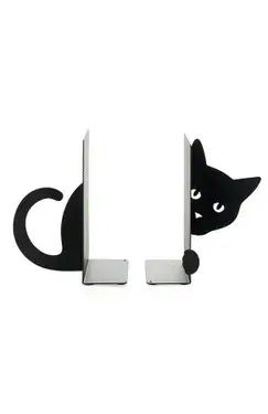 SUJETA LIBROS HIDDEN CAT NEGRO - BALVI