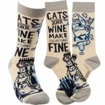 SOCKS - CATS AND WINE