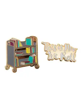 This Is How We Roll Book Truck Enamel Pin Set