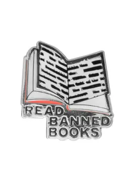READ BANNED BOOKS ENAMEL PIN