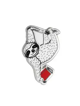 BOOK SLOTH ENAMEL PIN