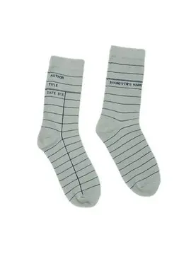 LIBRARY CARD (LIGHT GRAY) SOCKS - SMALL