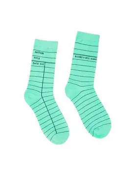 LIBRARY CARD (MINT GREEN) SOCKS - SMALL