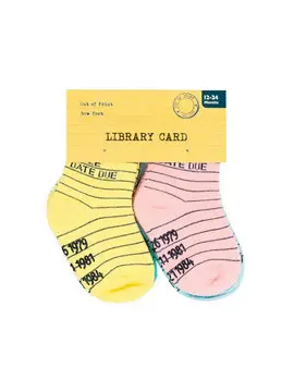 LIBRARY CARD BABY/TODDLER SOCKS 4-PACK - 2T-3T