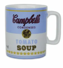 ANDY WARHOL CAMPBELLS SOUP BLUE MUG