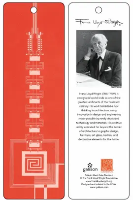 FRANK LLOYD WRIGHT TALIESIN WEST GATE BOOKMARK (RED)