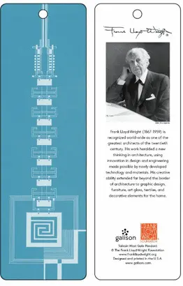 FRANK LLOYD WRIGHT TALIESIN WEST GATE BOOKMARK (BLUE)