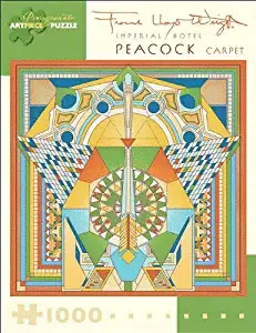 FRANK LLOYD WRIGHT IMPERIAL HOTEL PEACOCK RUG 500 PIECE FOIL PUZZLE