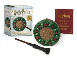 HARRY POTTER: HOGWARTS CHRISTMAS WREATH AND WAND SET : LIGHTS UP!