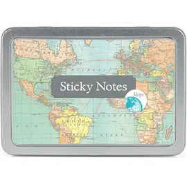 Vintage Map Sticky Notes Asstd