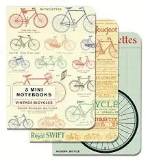 MINI NOTEBOOKS SET VINTAGE BICYCLETTES