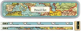 VINTAGE MAPS PENCIL SET