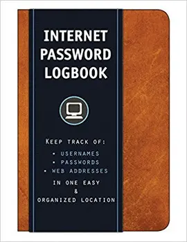INTERNET PASSWORD LOGBOOK (COGNAC LEATHERETTE): KEEP TRACK OF: USERNAMES, PASSWORDS, WEB ADDRESSES I