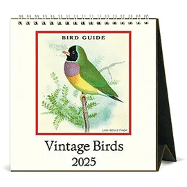 CAL25-15 VINTAGE BIRDS 2025 DESK CALENDAR