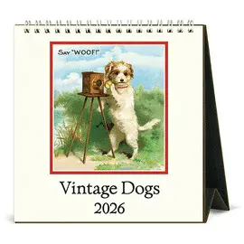 CAL26-21 VINTAGE DOGS 2026 DESK CALENDAR