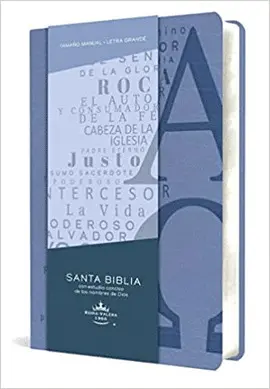 BIBLIA RVR 1960 LETRA GRANDE TAMAÑO MANUAL, SIMIL PIEL AZUL CELESTE CON NOMBRES DE DIOS / SPANISH BIBLE RVR 1960 HANDY SIZE LARGE PRINT LEATHERSOFT SOFT BLUE