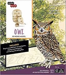 INCREDIBUILDS: OWL 3D WOOD MODEL