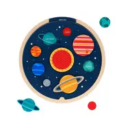MULTI-LANGUAGE SOLAR SYSTEM WOODEN TRAY PUZZLE